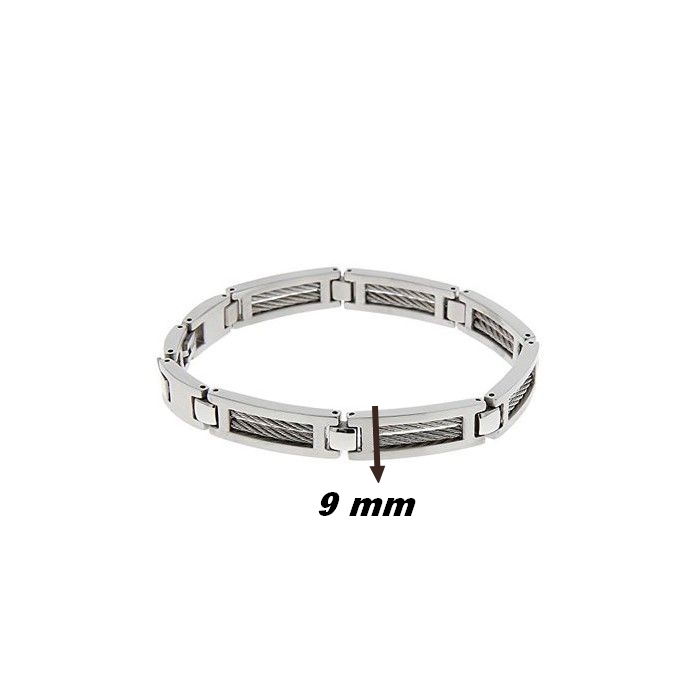 bracelet-homme-cable-acier-inoxydable-LOTUS-LS1507-2-1-largeur Bracelet Homme câble et Acier inoxydable LOTUS LS1507-2/1, largeur