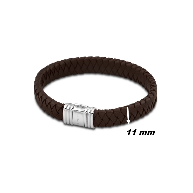 bracelet-homme-cuir-marron-et-acier-inoxydable-LOTUS-LS1518-2-1-largeur Bracelet Homme Cuir marron et Acier inoxydable LOTUS LS1518-2/1, largeur