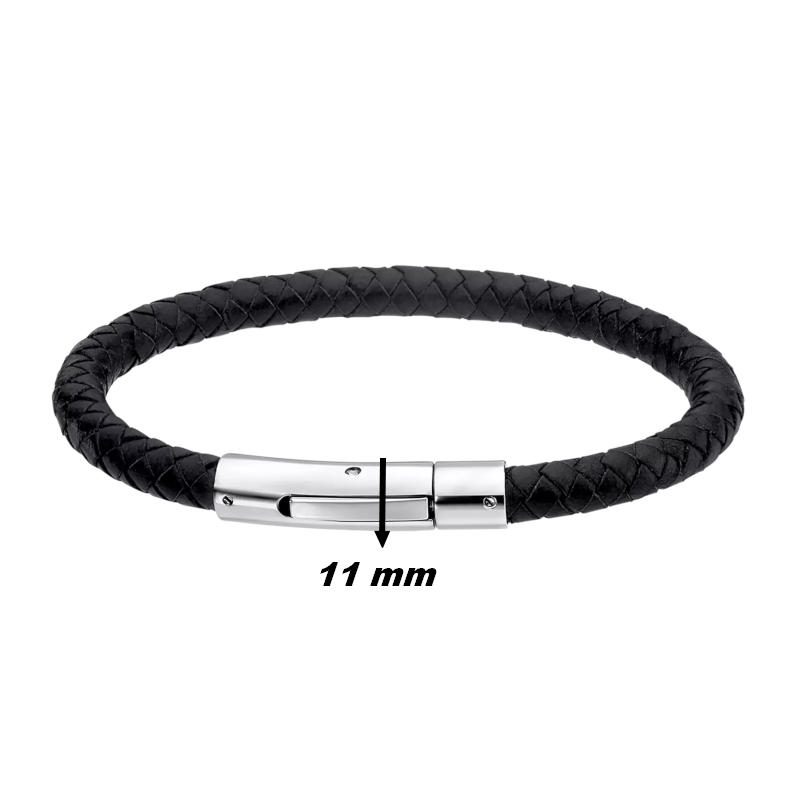 bracelet-homme-cuir-noir-et-acier-inoxydable-LOTUS-LS1119-2-1-largeur Bracelet Homme Cuir noir et Acier inoxydable LOTUS LS1119-2/1, largeur
