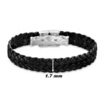 Bracelet Homme Cuir noir et Acier inoxydable LOTUS LS1206-2/1, largeur