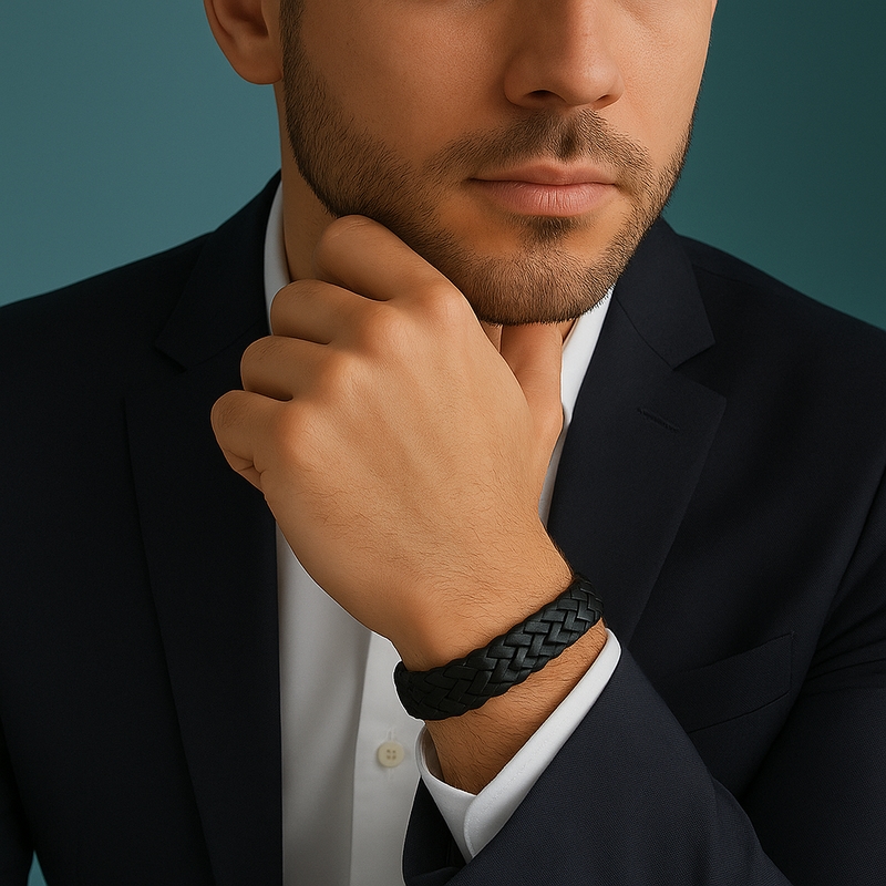 bracelet-homme-cuir-noir-et-acier-inoxydable-LOTUS-LS1206-2-1-porté Bracelet Homme Cuir noir et Acier inoxydable LOTUS LS1206-2/1 porté