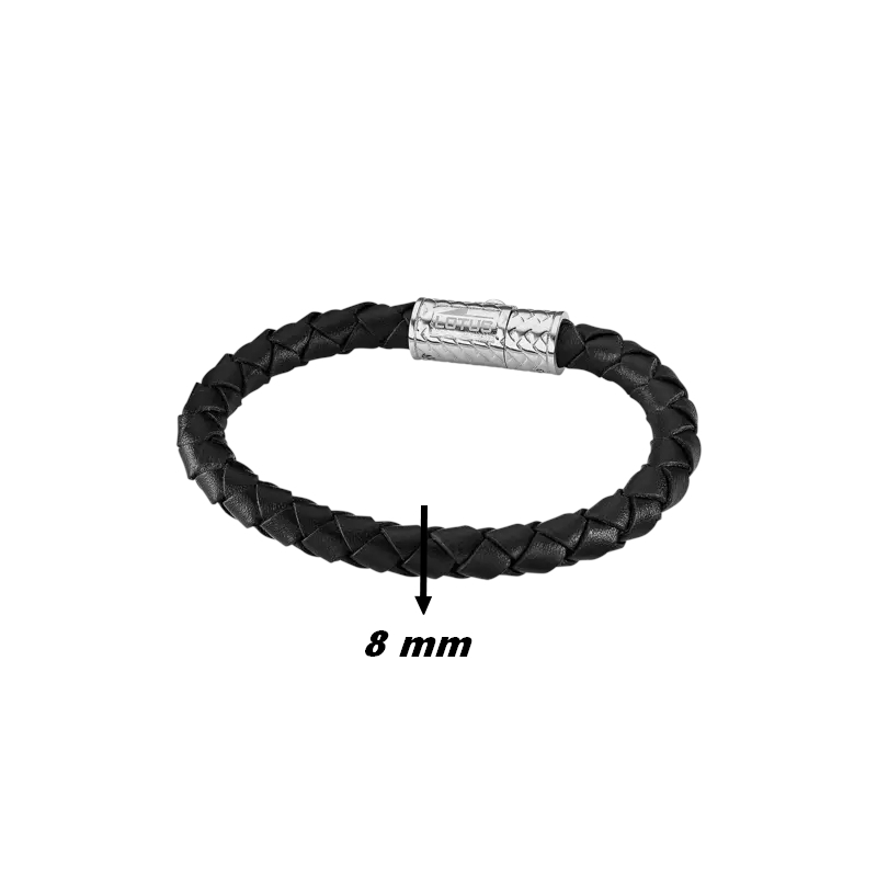 bracelet-homme-cuir-noir-et-acier-inoxydable-LOTUS-LS2096-2-2-largeur Bracelet Homme Cuir noir et Acier inoxydable LOTUS LS2096-2/2, largeur