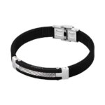 Bracelet Homme Silicone noir et Acier inoxydable LOTUS LS1522-2/2