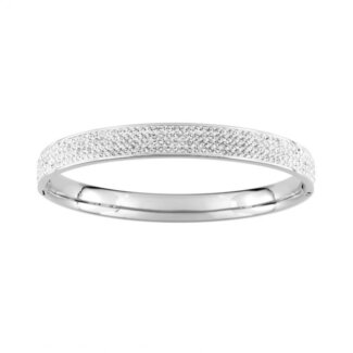 Bracelet jonc Femme Acier inoxydable et Cristal blanc ROBBEZ MASSON