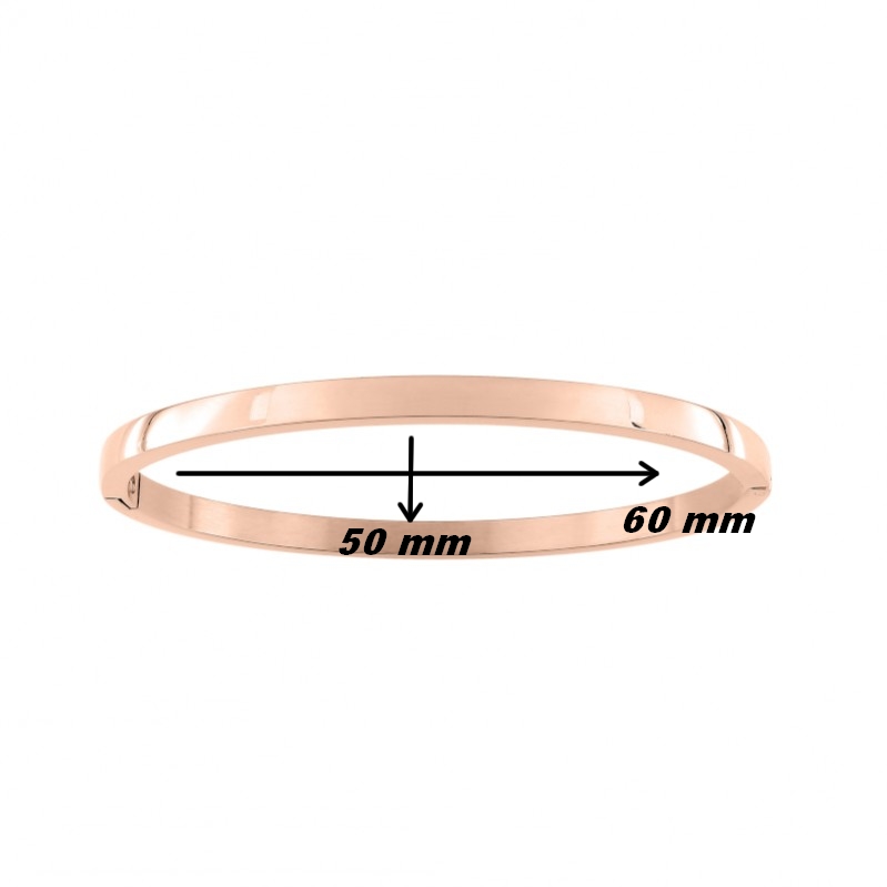 Bracelet jonc ouvrant Femme Acier inoxydable rose ROBBEZ MASSON, dimensions