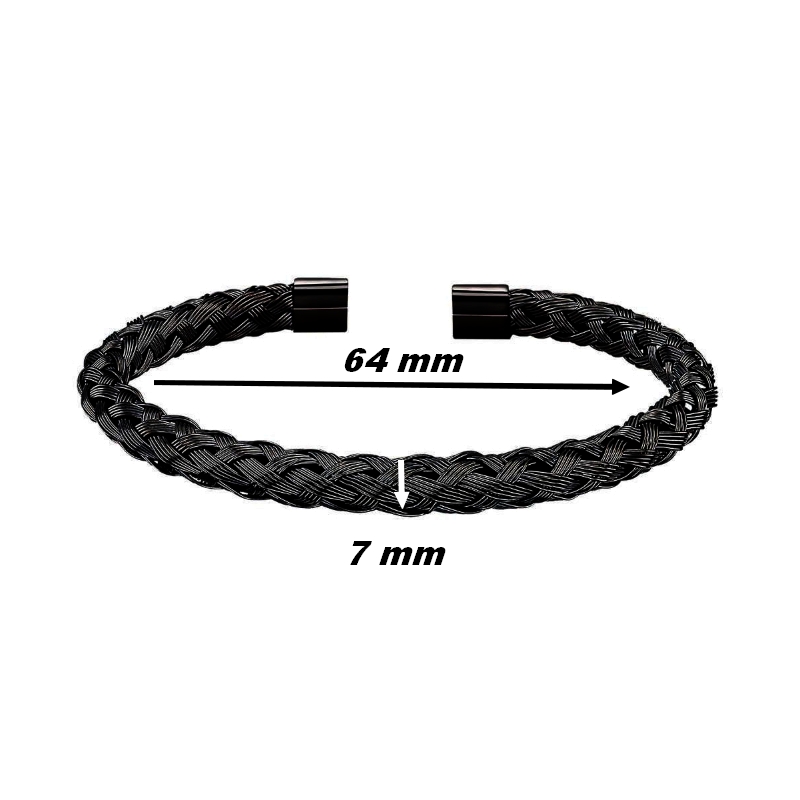 Bracelet jonc ouvert Homme Acier inoxydable noir LOTUS LS2195-2/3, dimensions