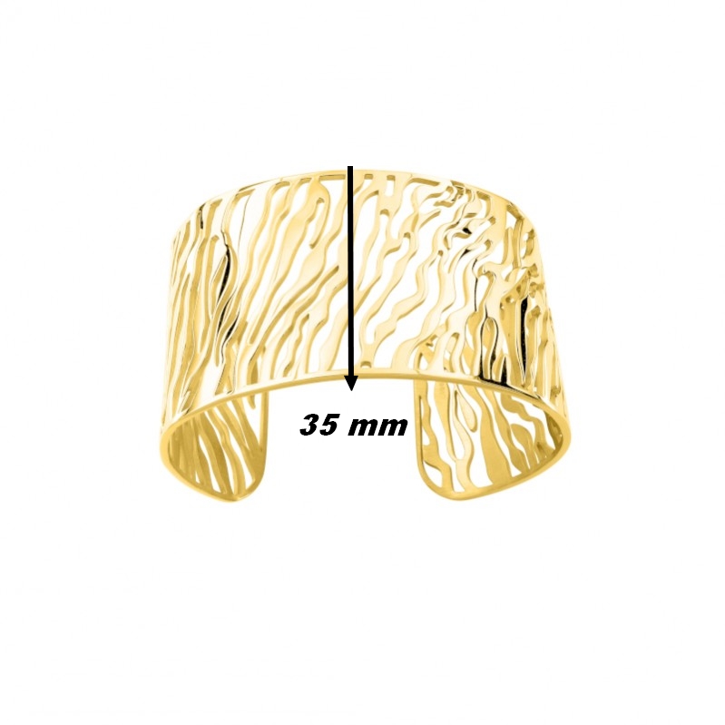 Bracelet manchette Femme Acier inoxydable doré ROBBEZ MASSON, largeur