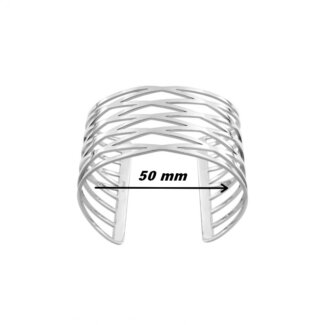 Bracelet manchette graphique Femme Acier inoxydable ROBBEZ MASSON, diamètre