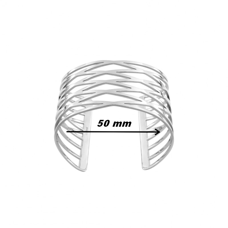 Bracelet manchette graphique Femme Acier inoxydable ROBBEZ MASSON, diamètre