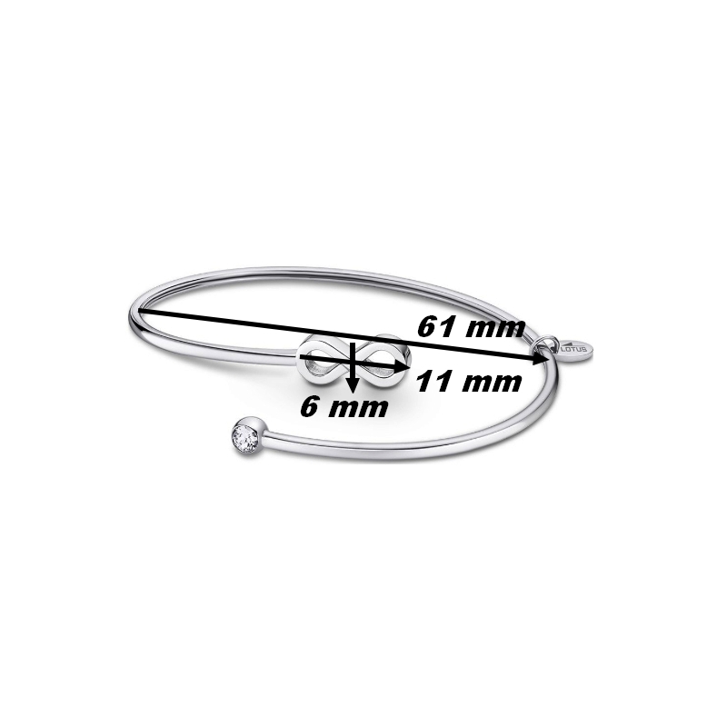 Bracelet ouvert Femme Infini, Acier inoxydable LOTUS LS2169-2/6, dimensions