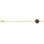 Bracelet rond Femme Acier inoxydable doré et Lapis synthétique ROBBEZ MASSON