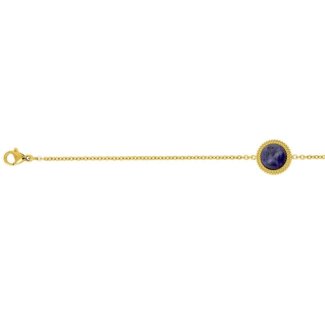 Bracelet rond Femme Acier inoxydable doré et Lapis synthétique ROBBEZ MASSON