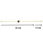 Bracelet rond Femme Acier inoxydable doré et Lapis synthétique ROBBEZ MASSON, dimensions