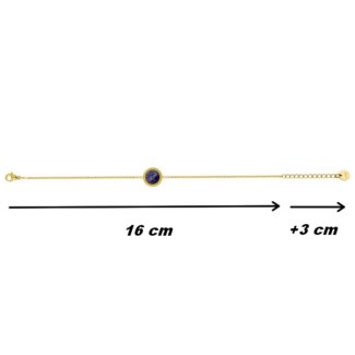 Bracelet rond Femme Acier inoxydable doré et Lapis synthétique ROBBEZ MASSON, dimensions
