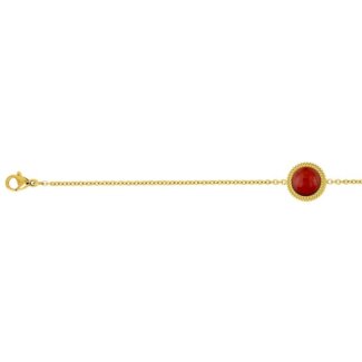 Bracelet rond Femme Acier inoxydable doré et Rubis synthétique ROBBEZ MASSON