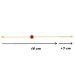 Bracelet rond Femme Acier inoxydable doré et Rubis synthétique ROBBEZ MASSON, dimensions