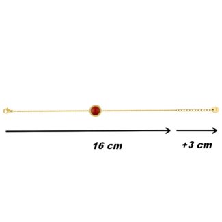 Bracelet rond Femme Acier inoxydable doré et Rubis synthétique ROBBEZ MASSON, dimensions