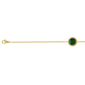 Bracelet rond Femme Acier inoxydable doré et Malachite synthétique ROBBEZ MASSON