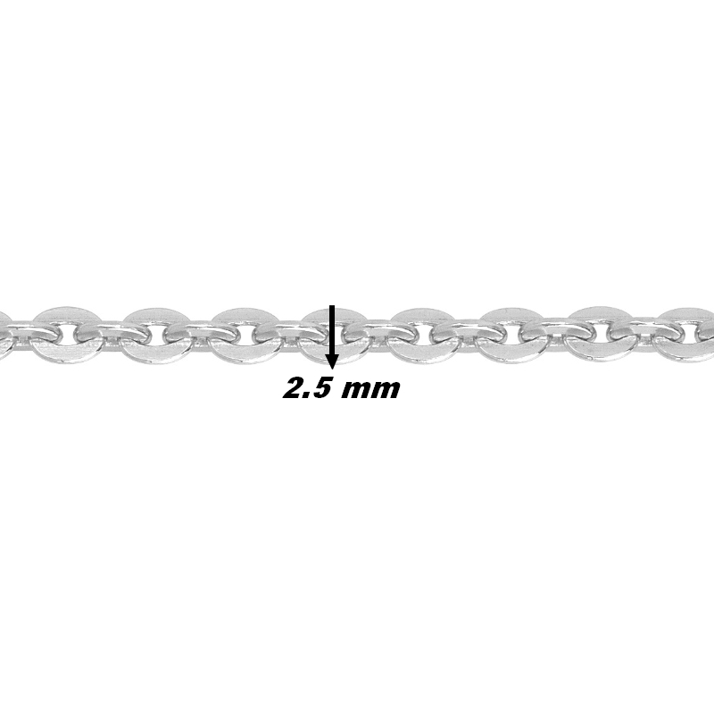 chaine-forçat-argent-rhodié-robbez-masson-331096C-largeur Chaîne forçat Femme Argent 925/1000 ROBBEZ MASSON, largeur