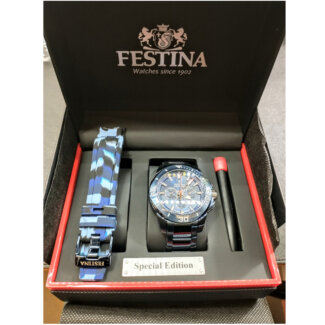 Coffret Montre Chrono Bike Homme Acier inoxydable FESTINA F20643/1 avec bracelet OFFERT