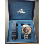 Coffret Montre étanche Homme Acier inoxydable FESTINA F20665/1 avec bracelet OFFERT