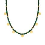 Collier breloque Femme Acier inoxydable doré et Malachite synthétique ROBBEZ MASSON