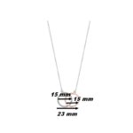 Collier bicolore Femme double cercle Argent 925/1000 et Oxydes de zirconium LOTUS LP1955-1/1, dimensions