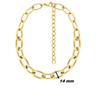 Collier chaine Femme Acier inoxydable doré ROBBEZ MASSON, largeur
