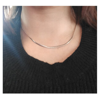 Collier chaîne Femme maille anglaise Argent 925/1000 LOTUS LP3292-1/1 porté