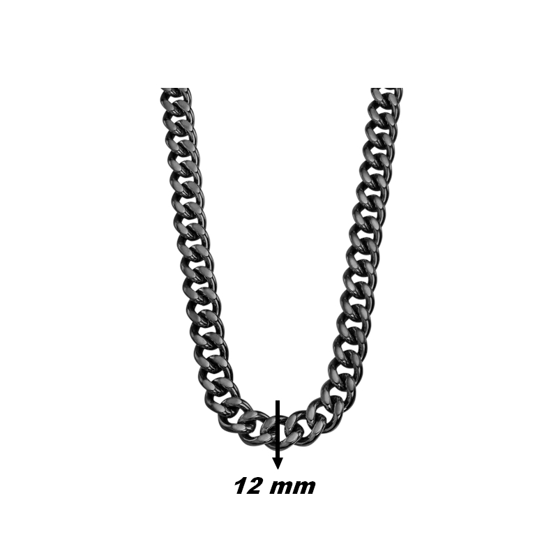 collier-chaine-homme-acier-inoxydable-noir-LOTUS-LS2191-1-3-largeur Collier chaîne Homme Acier inoxydable noir LOTUS LS2191-1/3, largeur