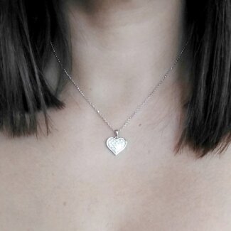 Collier Cœur Femme Argent 925/1000 et Oxydes de zirconium LOTUS LP3125-1/1 porté