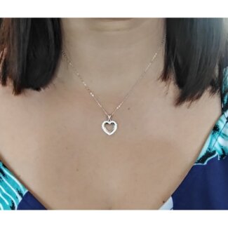 Collier Cœur Femme Argent 925/1000 et Oxydes de zirconium LOTUS LP3137-1/1 porté