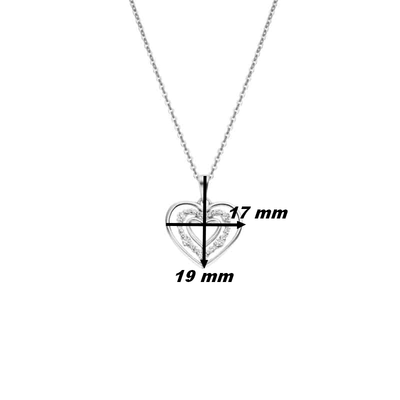 Collier Cœur Femme Argent 925/1000 et Oxydes de zirconium LOTUS LP3143-1/1, dimensions