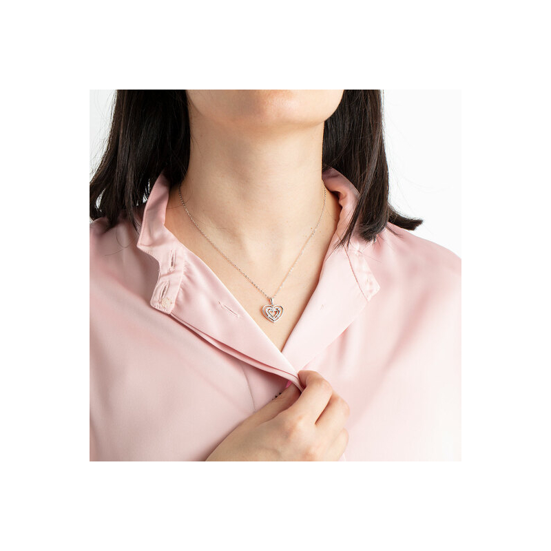 Collier Cœur Femme Argent 925/1000 et Oxydes de zirconium LOTUS LP3143-1/1 porté