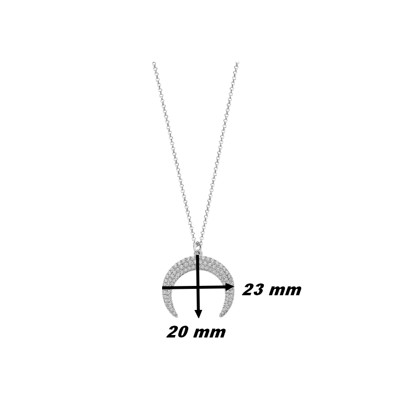Collier Corne Femme Argent 925/1000 et Oxydes de zirconium LOTUS LP1961-1/1, dimensions