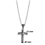 Collier Croix Homme Acier inoxydable LOTUS LS2105-1/2, dimensions