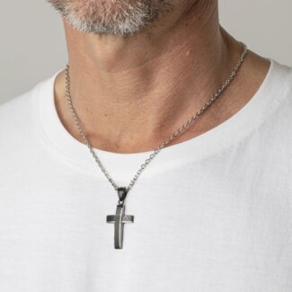 Collier Croix Homme Acier inoxydable LOTUS LS2105-1/2 porté