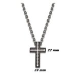 Collier Croix Homme Acier inoxydable vieilli LOTUS LS2132-1/1, dimensions