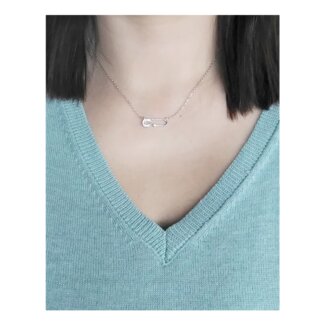 Collier Femme Epingle à nourrice Argent 925/1000 et Oxydes de zirconium LOTUS LP3040-1/1 porté