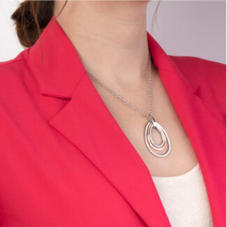 Collier 3 anneaux bicolores Femme Acier inoxydable LOTUS LS2112-1/2 porté