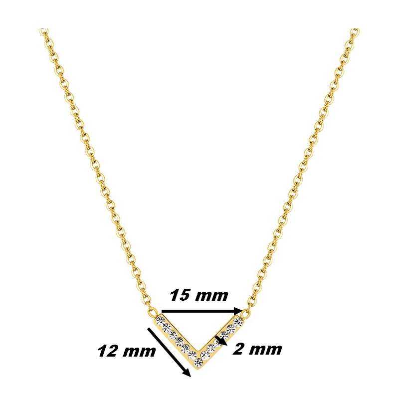 collier-femme-acier-inoxydable-doré-et-oxydes-robbez-masson-432380-dimensions Collier Femme Acier inoxydable doré et Oxydes de zirconium ROBBEZ MASSON, dimensions