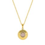 Collier Femme Acier inoxydable doré et Cristal rose synthétique ROBBEZ MASSON