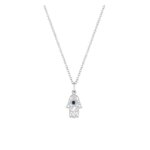 Collier main Femme Acier inoxydable et cristal bleu synthétique ROBBEZ MASSON