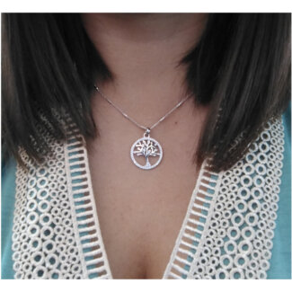 Collier Femme Arbre de vie Argent 925/1000 et Oxydes de zirconium LOTUS LP1780-1/1 porté