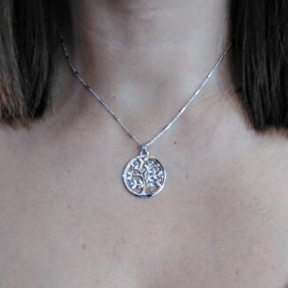 Collier Femme Arbre de vie Argent 925/1000 et Oxydes de zirconium LOTUS LP1890-1/1 porté