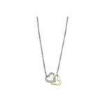 Collier double Cœur Femme Acier inoxydable bicolore et strass LOTUS LS2117-1/1