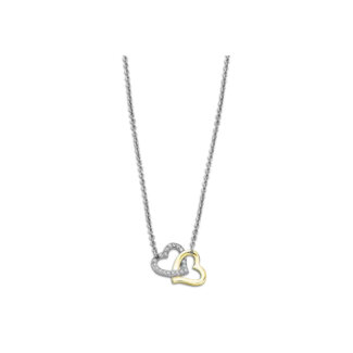 Collier double Cœur Femme Acier inoxydable bicolore et strass LOTUS LS2117-1/1