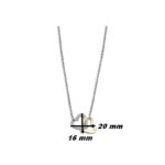 Collier double Cœur Femme Acier inoxydable bicolore et strass LOTUS LS2117-1/1, dimensions