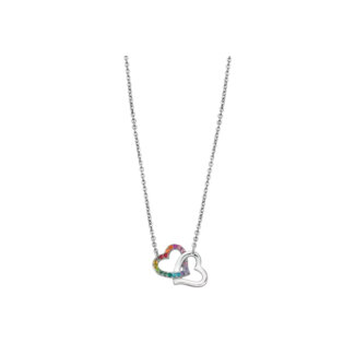 Collier double Cœur Femme Acier inoxydable et strass de couleurs LOTUS LS1912-1/2