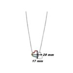Collier double Cœur Femme Acier inoxydable et strass de couleurs LOTUS LS1912-1/2 dimensions